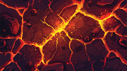 Glowing cracks. Volcanic crack liquid molten lava or
