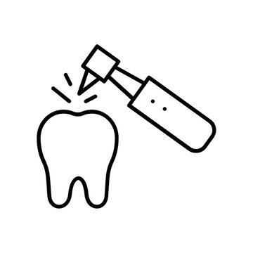 tooth drilling dental tool black outline clip art preview