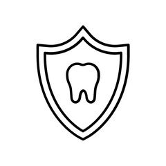protection tooth icon. outline icon