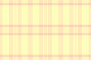 Chequered seamless background texture, mature check tartan textile. Dining room vector pattern plaid fabric in light and peach puff colors.