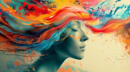 state of mind - creativity background concept, with copy space