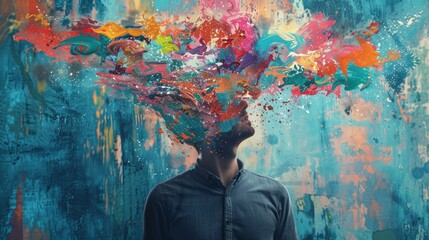 Obraz premium state of mind - creativity background concept, with copy space