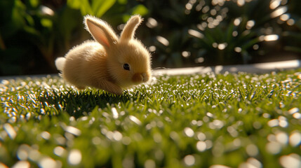 Fototapeta premium rabbit on grass