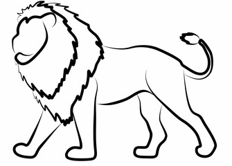 vector line art lion, logo icon