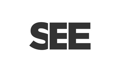 SEE logo design template with strong and modern bold text. Initial based vector logotype featuring simple and minimal typography. Trendy company identity.