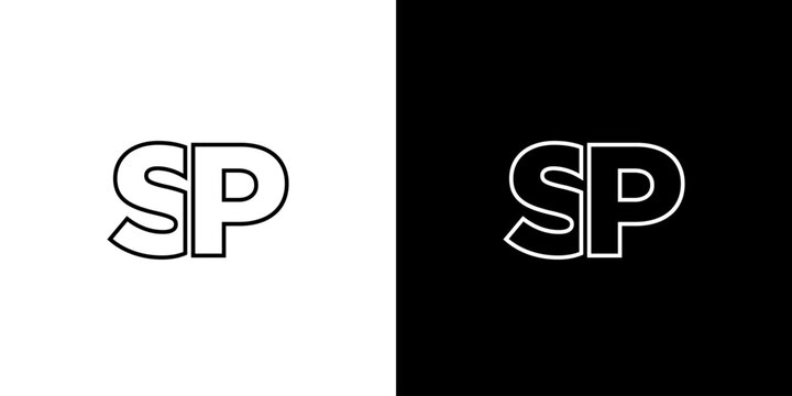 Letter S and P, SP logo design template. Minimal monogram initial based logotype.