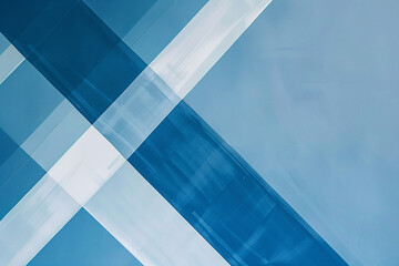 Abstract design with crossed blue and white lines creating a dynamic and modern effect