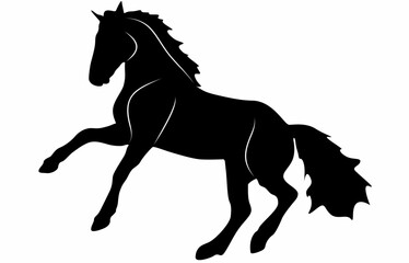 horse silhouette vector isolated on white background, logo icon