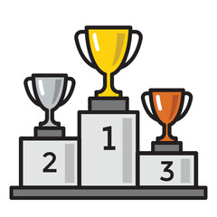 winners podium, trophy cup simple icon, vector illustration 