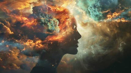 state of mind, mind blowing background concept, with copy space