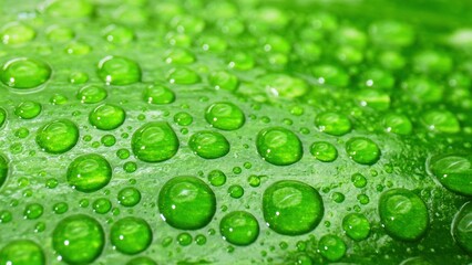 Captivating close-up macro showcases the mesmerizing intricacies of water droplets glistening on...