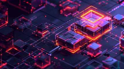 Obraz premium a modern, tech firm logo featuring crisp geometric shapes and neon element