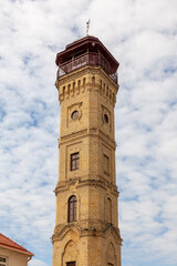 Obraz premium An ancient fire tower in the city of Grodno in western Belarus