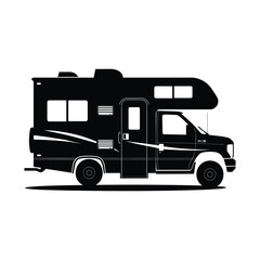 Recreational vehicle graphic silhouette vector