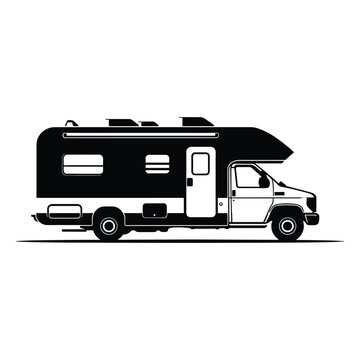 recommend clip art: Recreational vehicle graphic silhouette vector