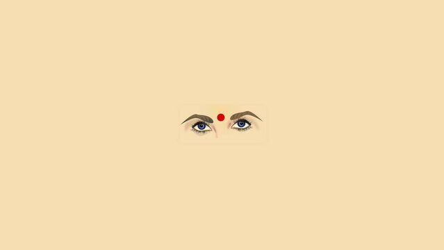 bindi-eyes growing on a pink background getting bigger