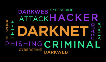 Darknet kinetic text abstract concept illustration