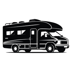 Recreational vehicle graphic silhouette vector