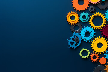 Abstract gear wheel mechanism background, machine and engineering tool equipment technology