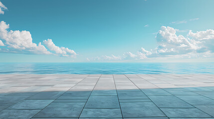 Wide marble floor, car advertising background