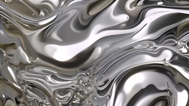 A background featuring abstract silver color with dynamic, wavy lines creating a visually striking pattern.