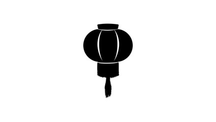 chinese lantern emblem, black isolated silhouettes