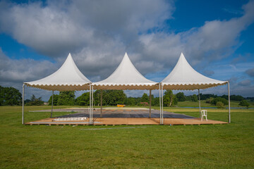 Marquees and gazebos at Petworth Park, West Sussex 