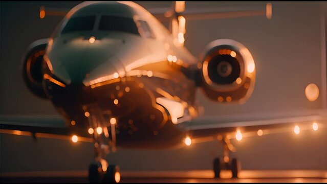 airplane takes off from the runway