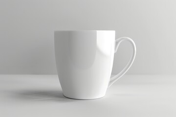 Obraz premium Classic White Coffee Mug isolated on grey background