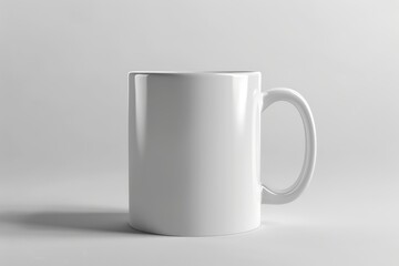 Classic White Coffee Mug isolated on grey background