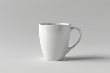 Obraz premium Classic White Coffee Mug isolated on grey background