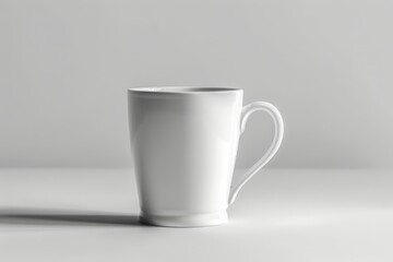 Obraz premium Classic White Coffee Mug isolated on grey background