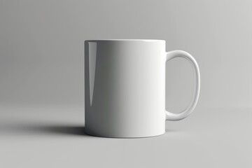 Classic White Coffee Mug isolated on grey background