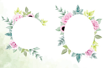 watercolor floral frames template design collection