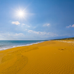 sandy sea beach at summer sunny day