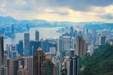 Naklejka premium 香港ヴィクトリアピークからの景色 山頂凌霄閣 | 摩天台428 View from Victoria Peak, Hong Kong