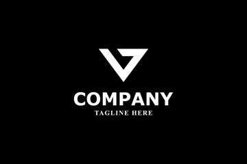 letter v seven modern logo