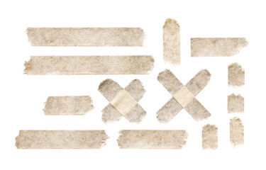 set of paper adhesive tape insulated on white background