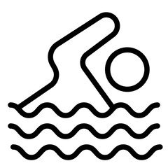 Swimming Icon in Line Style
