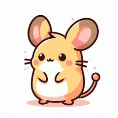 A cute cartoon mouse with a big smile on its face