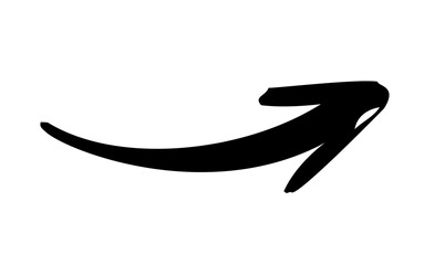 Drawn bold right arrow pointer vector design element