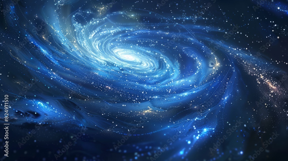Wall mural A star clipart with a spiral galaxy pattern inside, giving it a cosmic and celestial feel - Wall murals