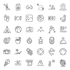 Travel and tourism icon set. Travel and vacation icon set