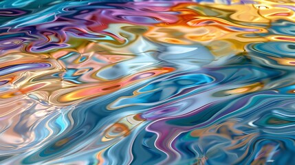 Shimmering pools of liquid art, where hues of every spectrum undulate and merge in a hypnotic symphony of color and movement.
