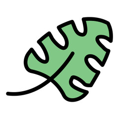 Monstera Icon in Filled Line Style
