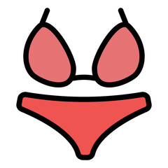 Bikini Icon in Filled Line Style