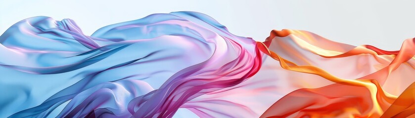 Obraz premium Abstract colorful flowing fabric in dynamic motion. Vibrant blue and orange hues create a sense of energy and movement. Ideal for modern design.