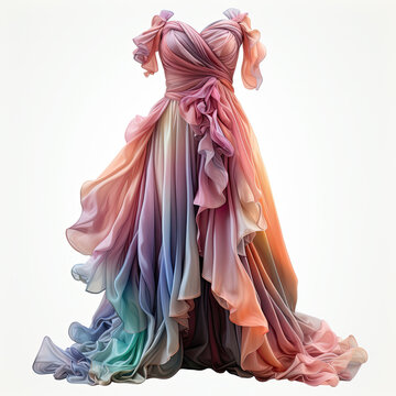 recommend clip art: Watercolor Stylish Off the Shoulder Dress Illustration, Generative Ai