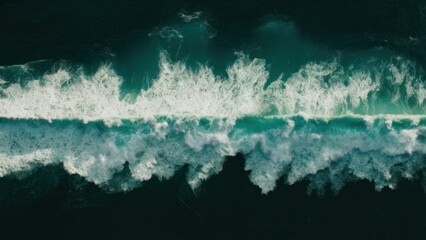 Oceanic Clash Aerial Views of Crashing Waves Amidst Swelling Ocean Crop