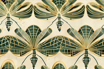 Dragonfly seamless pattern 